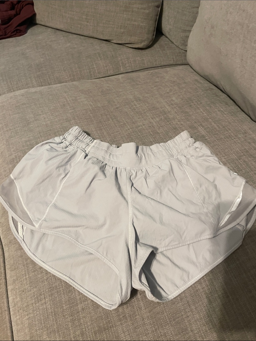 Light Gray Women’s Athletic Shorts - Elastic Waist